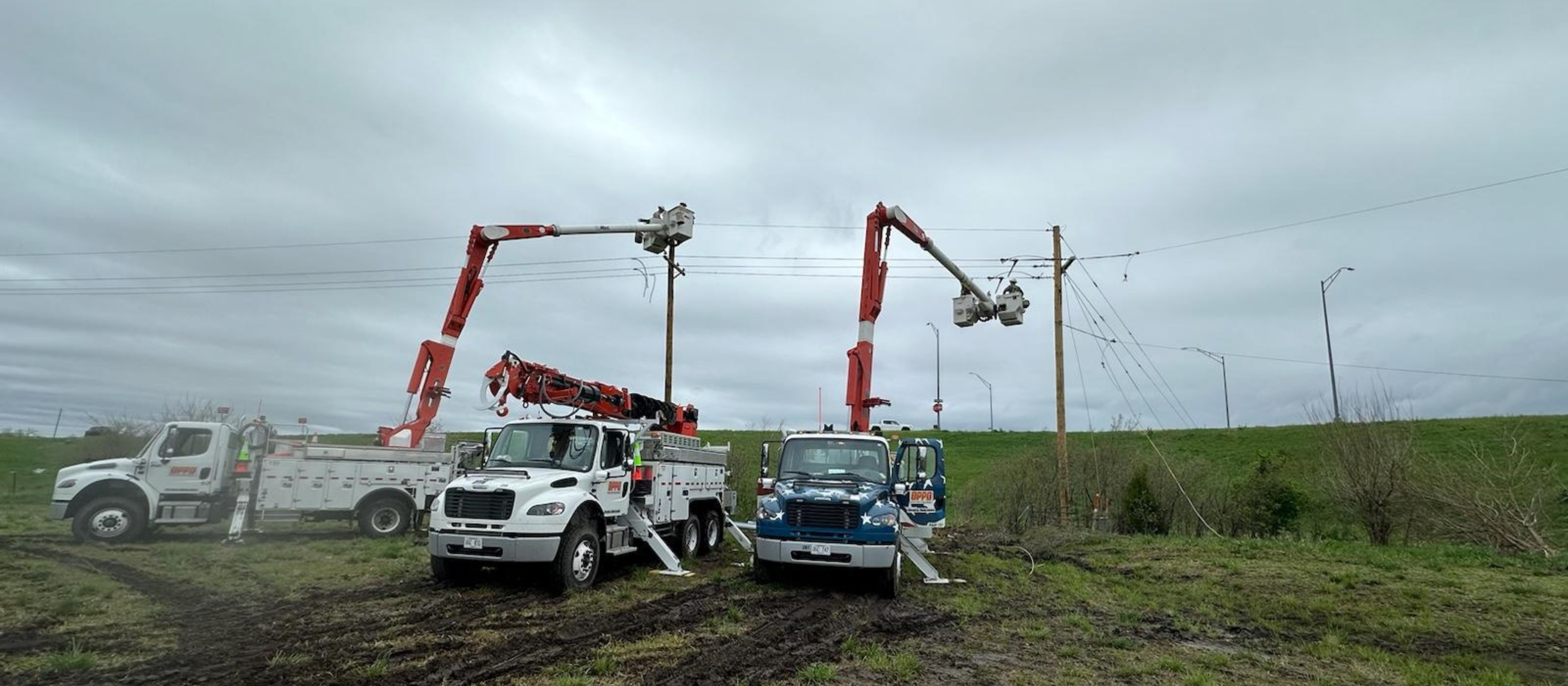 OPPD crews repairing damaged power lines