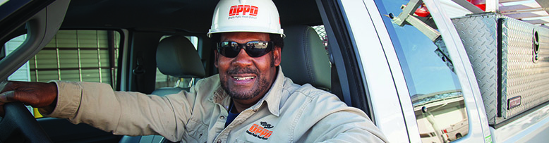 Smiling OPPD employee