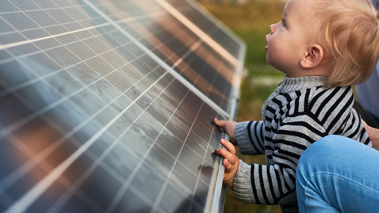 Solar Panel with Baby