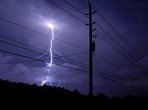 Power lines and Lightning image