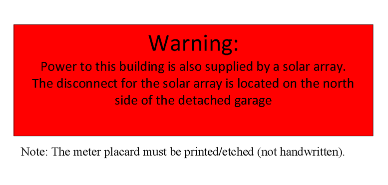 Meter Placard sample