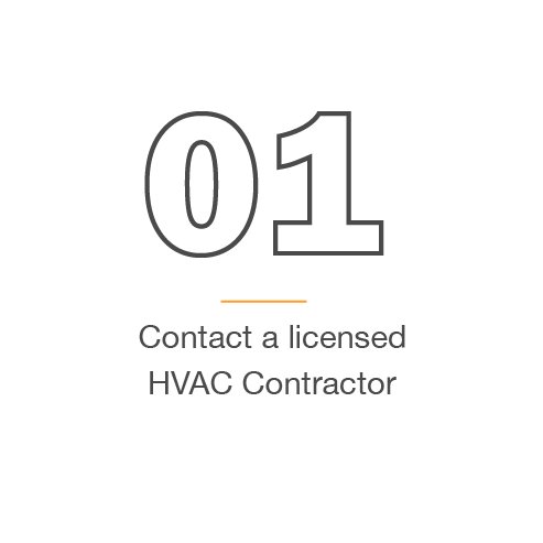 1) Contact a licensed HVAC Contrator
