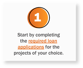 Step 1: Start by completing the required loan applications for the projects of your choice.