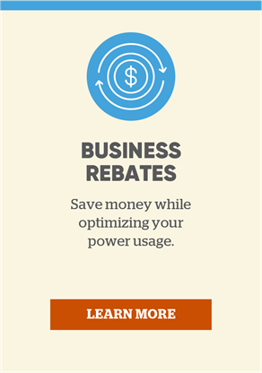 Business Rebates: Save money while optimizing your power usage. Learn more.